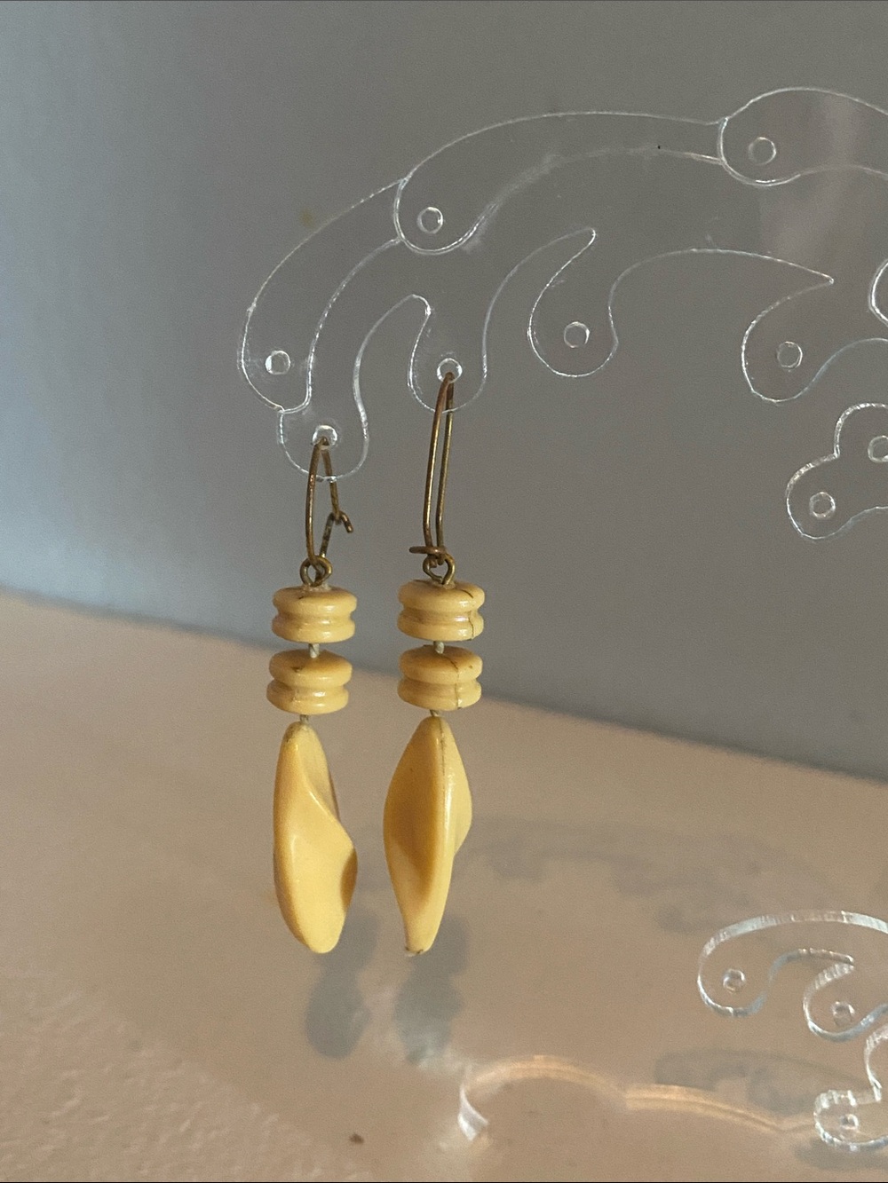 VINTAGE Handcrafted Yellow Drop Earrings – Women Jewelry